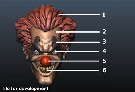 Clown Head - 3D Model by alexkovalev