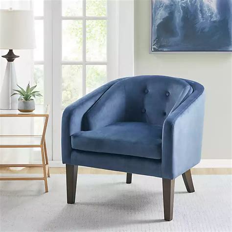 Blue Velvet Tufted Midcentury Modern Accent Chair | Kirklands Home