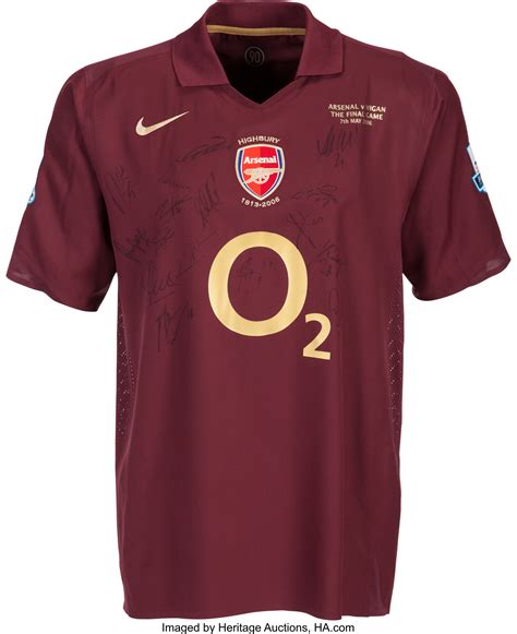 2006 Thierry Henry Team Signed Game Worn Arsenal Jersey from Last | Lot #53371 | Heritage Auctions