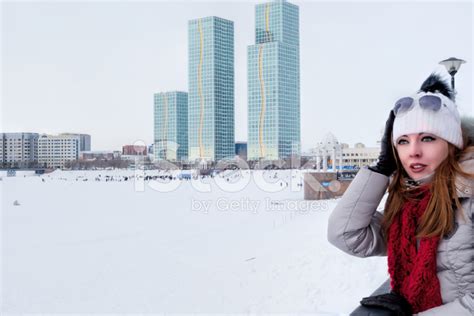 Young Woman At Winter In Astana Stock Photo | Royalty-Free | FreeImages