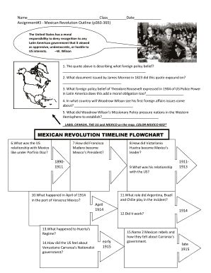 MEXICAN REVOLUTION TIMELINE FLOWCHART - Fill and Sign Printable Template Online