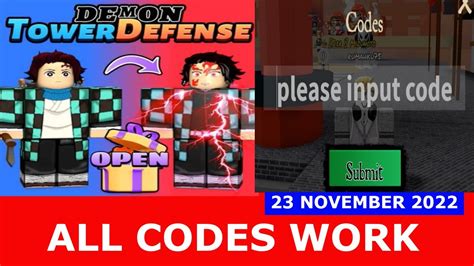 Roblox Demon Slayer Tower Defense Simulator Codes January 2023 Towers