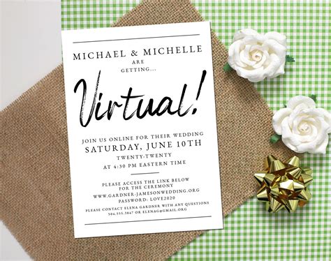 Virtual Wedding Invitation / Online Wedding Invitation - Etsy