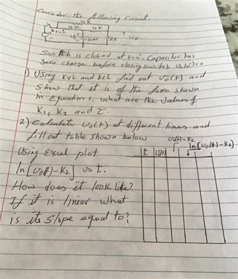 Solved Circuit Lab Experiment 7 Rc circuit In an RC Circuits | Chegg.com