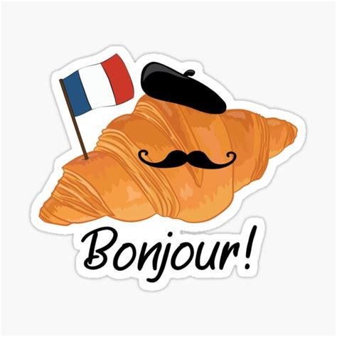 "Croissant - Funny French Food" Sticker for Sale by TheInkElephant ...