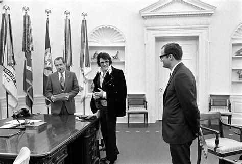 President Richard Nixon meets with Elvis Presley, Photo No.10 Painting by Official White House Photo