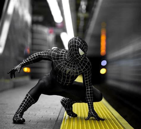 Black Venom Spider-Man Cosplay Costume Spiderman Muscle Zentai Suit ...