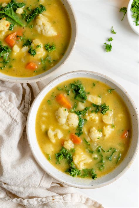 Kale and Cauliflower Soup - Running on Real Food