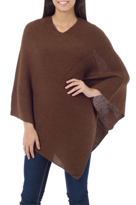 Artisan Crafted Alpaca Wool Poncho - Splendid Earth | NOVICA