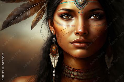 native american indian art, woman in the desert , head dress ...