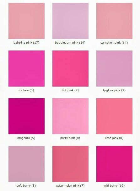 the color chart for different shades of pink