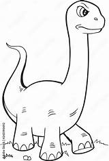 Brachiosaurus Dinosaur Coloring Page Vector Illustration Art Stock  sketch template