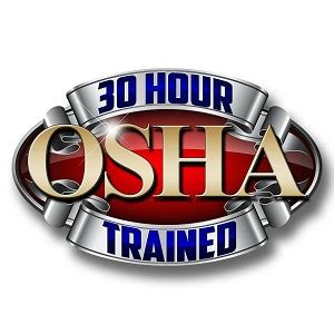 30 Hour OSHA Trained Precision Cut Decal /Sticker