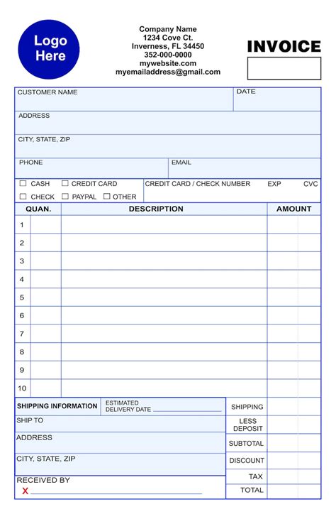 FULL COLOR Carbonless Receipt Forms Sales Tickets Invoices Customized ...