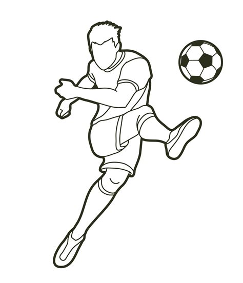 Soccer Player Action Outline 2125745 Vector Art at Vecteezy