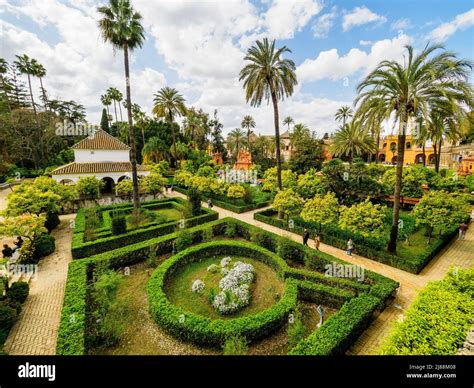 Gardens - Real Alcazar - Seville, Spain Stock Photo - Alamy