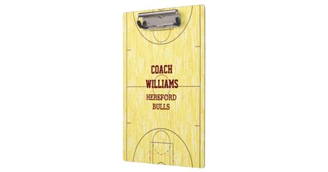 Basketball Court Personalized Clipboard | Zazzle