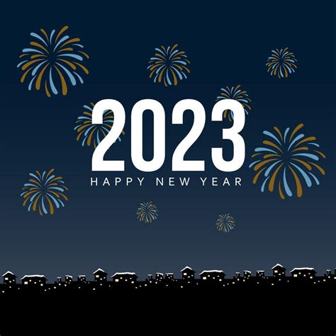 feliz ano novo 2023. design de cartão de férias com luz e fogos de artifício. tchau 2022 e bem ...