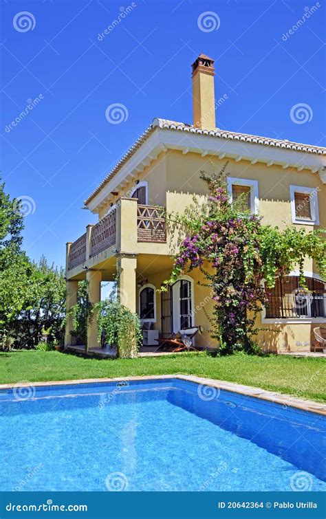 Villa with pool stock photo. Image of mansion, blue, palm - 20642364