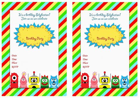 Yo gabba gabba birthday invitations – Artofit