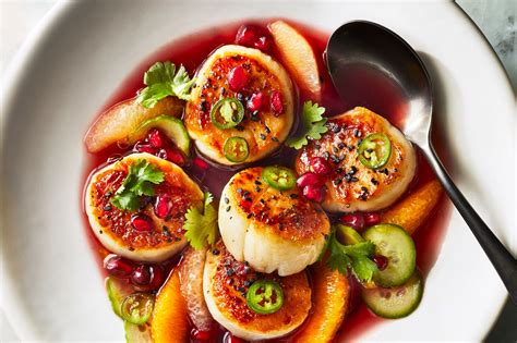 Seared Scallops with Pomegranate and Meyer Lemon | Recipe | Wine ...