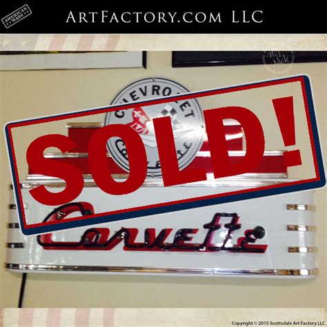 Vintage Corvette Neon Sign: Original Lighted Advertising Signage