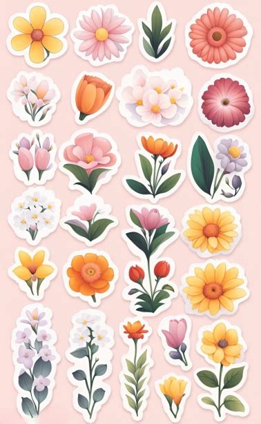 Flowers Stickers Free Stock Photo - Public Domain Pictures