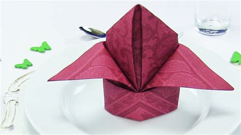 Napkin folding Bishop's Hat or Lily, EASY napkins folding TUTORIAL - YouTube | Napkin folding ...