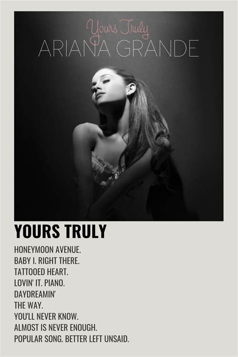 Ariana grande - yours truly | Ariana grande album, Ariana grande poster ...