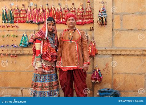 Rajasthani Couple Dressed Up in Traditional Costume Editorial Image ...