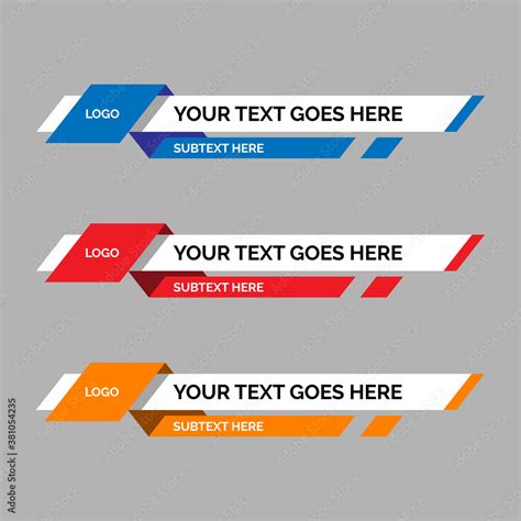 colorful lower thirds set template vector. modern, simple, clean design ...