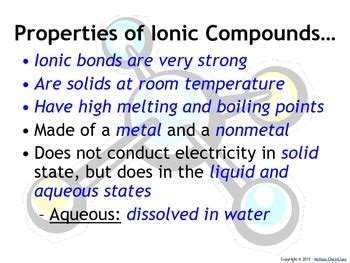 Lesson Plan: Properties and Bonding of Ionic Compounds by MsRazz ChemClass