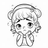 Sad Girl Coloring Pages sketch template