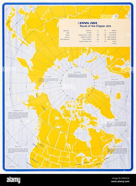 Pan Am Route of the Clipper Jets (Pan Am, 1970s). Travel Poster - Map ...