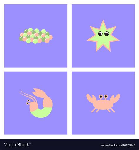 Sea life and underwater seabed animals set Vector Image