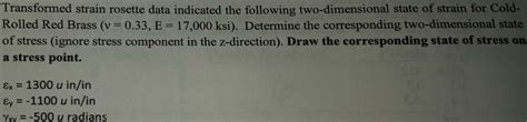 Solved Transformed strain rosette data indicated the | Chegg.com