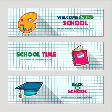 School Flat Vector Banners Banner School Flat Vector, Banner, School, Flat PNG and Vector with ...