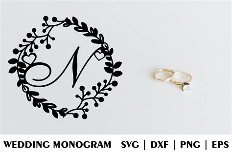 Letter N of the wedding decorative monogram SVG EPS DXF PNG (689400) | Cut Files | Design Bundles
