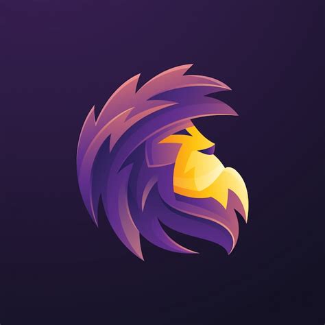 Premium Vector | Purple lion logo