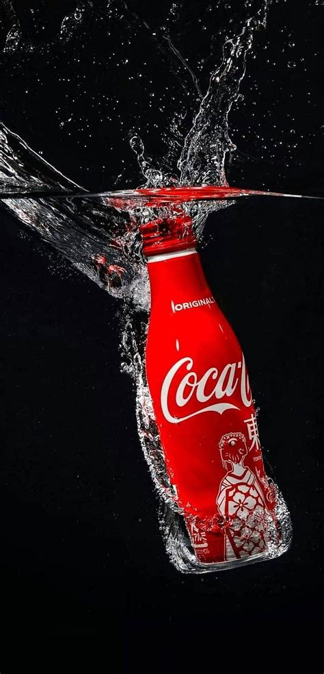 Coca Cola, cool, black, background, red, water, 2020, HD phone ...