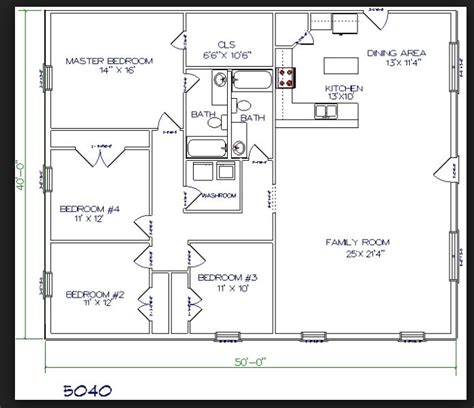 40X50 Metal Building House Plans - House Plans