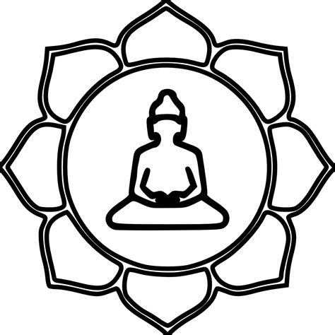 Buddha Flower Color Black White Line Art Coloring Book Colouring ... - ClipArt Best - ClipArt Best