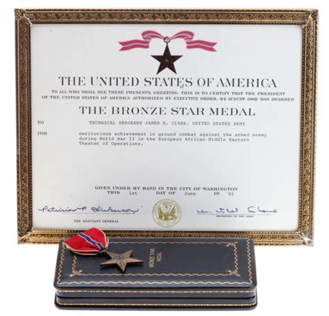 Boxed Bronze Star Medal & Certificate