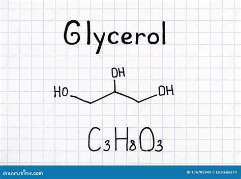 Glycerol Molecule 3d, Molecular Structure, Ball And Stick Model, Structural Chemical Formula ...