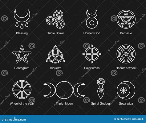 Símbolos Wiccan Y Paganos Pentagram Luna Triple Cuerno Dios Triskelion ...