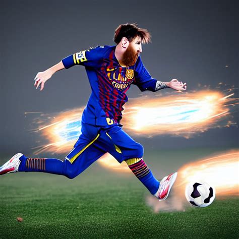 prompthunt: lionel messi running extremely fast engulfed in blue lightning, 8 k