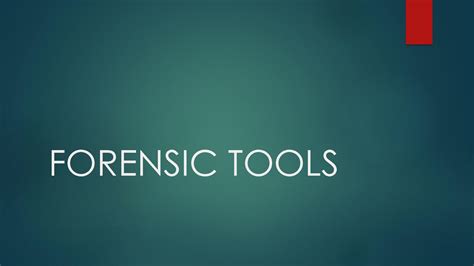 SOLUTION: Forensic Tools - Studypool