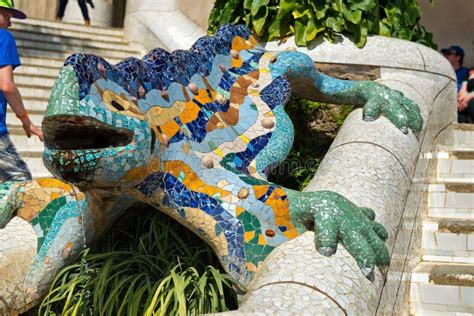 Mosaic Salamander at Parc Guell, Barcelona Editorial Photo - Image of ...