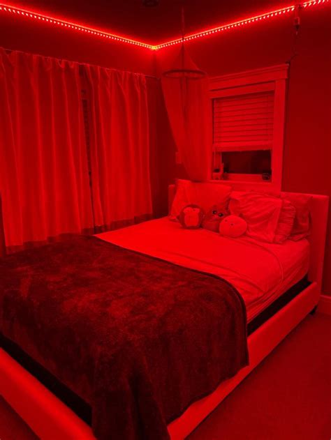 LED Lights Room Aesthetic | Led lighting bedroom, Red lights bedroom ...