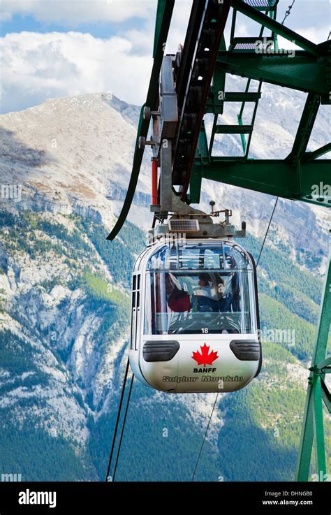 Banff gondola cable car up Sulphur Mountain Banff National Park Alberta ...